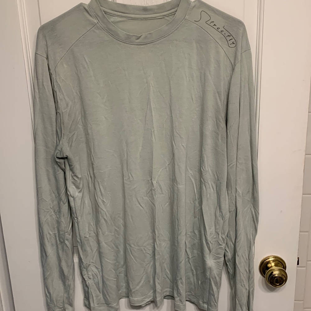 Free Fly bamboo light green long sleeve shirt size large